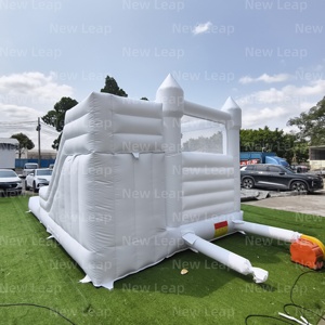 Yuedong 19.6ft không khí nhà trả lại đám cưới màu trắng lâu đài bouncy bên PVC trả lại ra Blitz Combo Inflatable trượt - Product Image 4