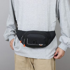 Outdoor Sports Waist Bag Nylon Large Capacity Phone Pocket Adjustable Hip Hiking Chest Bag Everyday Use Solid Color - Product Image 3