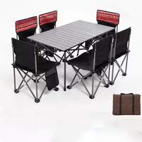 Mobilier de jardin Table pliante portable 1 table 2/4/6 chaise Ensemble table et chaises pliantes pour le camping et la plage