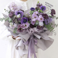 Papier d'emballage floral en tulle PE à effet flou, tons pastel personnalisés, vente en gros pour fleuristes, emballage cadeau pour anniversaire, mariage, fête des mères