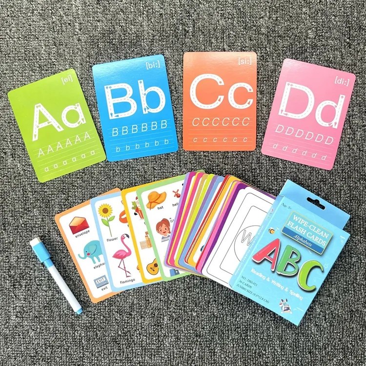 QINGTANG पूर्वस्कूली सीखने खिलौने वर्णमाला मेमोरी खेल Toddlers के लिए एबीसी पत्र फ्लैश कार्ड