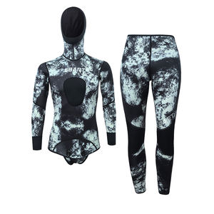 कस्टम 1.5-7 मिमी Couflage 2-टुकड़ा आर्टीसूट को सर्फिंग के लिए लंबे आस्तीन के शीर्ष और पैंट सेट हल्के नियोप्रोन गोता सूट - Product Image 3