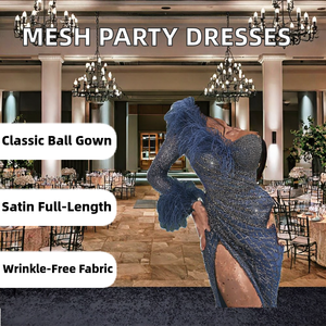 Vestidos de Noche Largos de Satén al Por Mayor, Estilo Línea A, Sencillos, para Niñas y Damas, Vestidos de Fiesta para Madre e Hija - Product Image 2