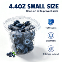 Offre Spéciale : Pot à Myrtilles de 4,4 oz en PET avec Couvercle Transparent pour Fruits
