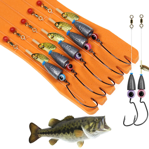Juego de 5 Piezas de Aparejos de Pesca Texas Rig para Pesca de Lubina, Kit de Aparejos de Pesca Carolina, Anzuelos, Aparejos de Pesca de Carpa, Aparejos de Pesca con Cabezal de Plomo, Listos para Usar, Cebo de Boilies - Product Image 1