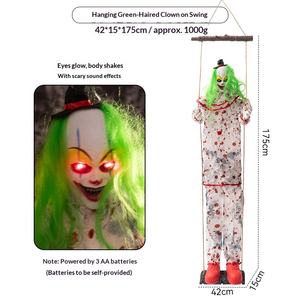 Nouvelle Décoration Suspendue Clown Balançoire d'Intérieur pour Halloween, pour Maisons Hantées et Chambres d'Évasion, avec Capteur Électrique et Effet Lumineux d'Ambiance - Product Image 6
