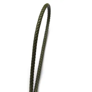 Cuerda de cuero de 5mm de diámetro, cuerda de cuero redonda trenzada, cuerdas de cuerda, pulsera DIY, collar, accesorios de joyería, cuerdas de cuero