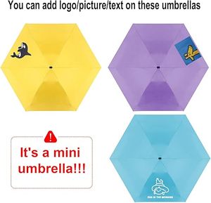 Parasols OEM directement de l'usine, mini parapluies de poche pas chers, pliables en 5 sections, légers, protection UV, avec logo - Product Image 2