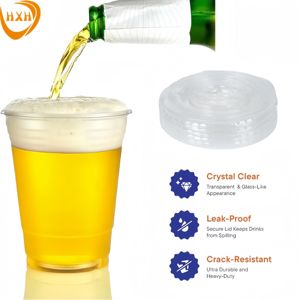 Vasos de Plástico de Pared Simple para Jugo con Impresión de Logotipo Personalizado al por Mayor, Tapa Transparente Tipo Domo, Precio Bajo, Vasos Plásticos con Tapa Domo - Product Image 5