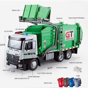 <span class=keywords><strong>Camion</strong></span> <span class=keywords><strong>della</strong></span> <span class=keywords><strong>Spazzatura</strong></span> <span class=keywords><strong>Giocattolo</strong></span> a Frizione con Cabina in Metallo, Luci, Suoni, Veicolo per la Gestione dei Rifiuti e il Riciclaggio per Bambini - Product Image 2