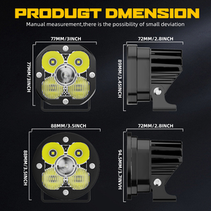 3 Inch LED Pod <strong>Light</strong> 100W Offroad <strong>Work</strong> <strong>Light</strong> A-Pillar Off-Road Fog <strong>Light</strong> for Jeep Wrangler Toyota Tacoma UTV ATV - Product Image 6