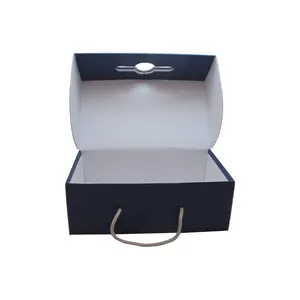 Caixa de embalagem de logotipo da caixa de sapatos de papel do luxo personalizado impressão de mailer embalagem caixas com o punho da corda