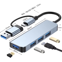 Hub Multiport 8 en 1 USB 3.0 con Conector TYPE-C, Admite Lectura TF/PD e Interfaz de Audio de 3.5 mm, Conector de Audio USB 3.5 para Computadoras