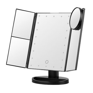 Nhà Máy Bán Buôn Vanity Gương Với Đèn Magnification1x2x3x10x Trifold Trang Điểm Gương 22 Đèn LED Trang Điểm Gương - Product Image 2