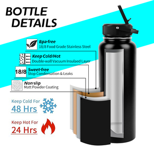 Botella de Agua Aislada al Vacío de Alta Calidad con Logotipo Personalizado para Deportes - Product Image 2