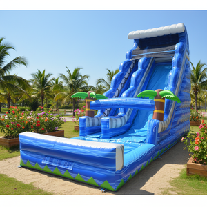 Scivoli Gonfiabili Personalizzati in PVC Blu Effetto Marmo per Parchi Acquatici, Scivoli Acquatici per Adulti da Interno/Esterno - Product Image 1