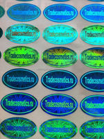 Autocollants adhésifs jetables personnalisables en hologramme couleur vert/rouge/bleu/or, résistants à l'eau et aux UV, anti-contrefaçon