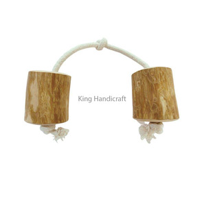 Twins <b>Rope</b> Bone 100% Natural Coffee Wood Dog Chew with Cotton <b>Rope</b>, Safe Eco Pet Toy from Vietnam - Product Image 1