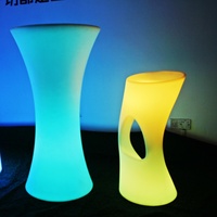 Meubles de location LED, éclairage extérieur, discothèque, bar à cocktails haut de gamme, meubles de table et de chaises, table ronde LED pour événements et fêtes