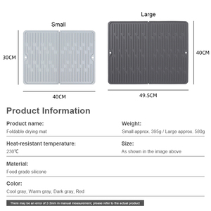 Tapis de table multifonctionnel antidérapant grand format en silicone, isolant thermique, pliable, pour la maison, pour sécher les vaisselle - Product Image 2