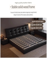 Lit rembourré moderne de luxe, taille king ou queen, avec cadre en bois et rangement extensible, pour chambre à coucher ou appartement d'hôtel, vente en gros