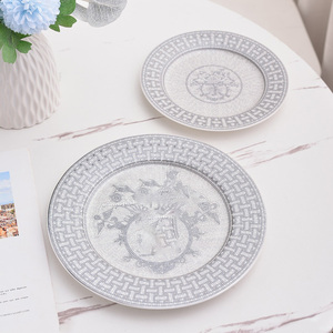 Vaisselle et assiettes en porcelaine motif mosaïque nordique chevaux, décorations de luxe pour la maison et la salle à manger, coffret cadeau, décorations de fête, vente en gros, 8/10 pouces - Product Image 6