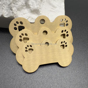 Onbehandelde Koperen Hondenbotlabel Met Poot Blanco Huisdier-Id-Tags Voor Lasergravure Stempelen - Product Image 2