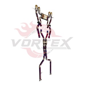 Échappement arrière Vortex Titanium Valvetronic compatible avec G80 M3 G82 M4 S58 Performance Racing, silencieux chauffé avec embouts violets. - Product Image 3
