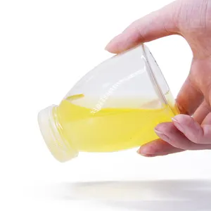 Biodegradable Plastic PET 175Ml Customizable Small Plastic Fresh Juice Bottle Juice Milk Pudding Bottle