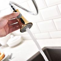 Keran Dapur Mewah Modern Dua Pegangan Bahan Stainless Steel Hitam dengan Inti Keramik untuk Air Panas/Dingin, Pemasangan Satu Dek