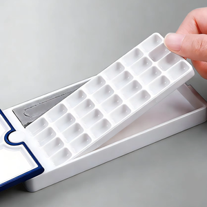 360 °   Palette d'<span class=keywords><strong>aquarelle</strong></span> hydratante rotative à 28 compartiments, étui à peinture portable multifonctionnel améliorant l'efficacité de la peinture - Product Image 2