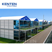 Tentes événementielles à double étage en aluminium, stands d'exposition à deux niveaux, tentes VIP sur le 2ème étage pour événements sportifs en plein air
