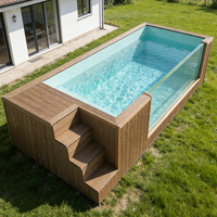 Piscine hors sol compacte en fibre de verre avec fenêtre en acrylique épaisse pour jardin, piscine extérieure, bain à remous, bassin de plongeon