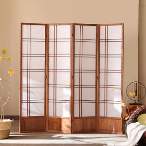 Nhà Sản Xuất Nhật Bản Phong Cách Bằng Gỗ Màn Hình Di Chuyển Shoji Gấp Bằng Gỗ Phân Vùng Màn Hình Phòng Khách Nghệ Thuật Theo Chủ Đề Phòng Divider - Product Image 1