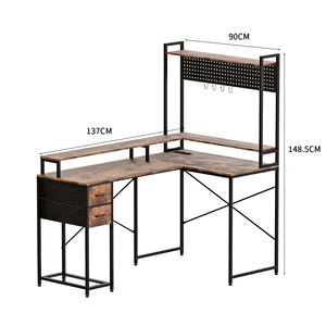 फैक्टरी मूल्य लकड़ी के एल आकार का प्रतिवर्ती विशाल स्थान डेस्कटॉप कंप्यूटर डेस्क - Product Image 2