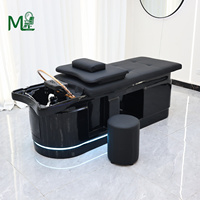 Fauteuil de lavage de luxe moderne de style thaïlandais pour salon de coiffure haut de gamme, lit de spa pour thérapie capillaire avec éclairage