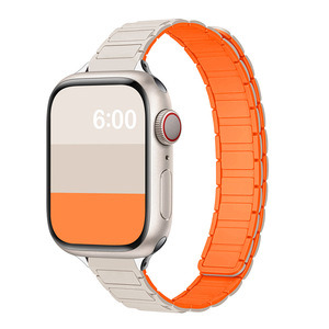 สายซิลิโคนเอวแม่เหล็กสามเม็ด14มม. สำหรับ <span class=keywords><strong>Apple</strong></span> <span class=keywords><strong>Watch</strong></span> ULTRA 2 49มม. สำหรับ iWatch Series 10 9 8 <span class=keywords><strong>7</strong></span> <span class=keywords><strong>41</strong></span> 42 46มม. - Product Image 2