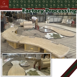 Mesa de Comedor GOLDKING de Mármol de Lujo con Diseño de Gota de Agua, Resistente a Arañazos y Manchas, para Villas de Alta Gama, Comedores de Lujo y Hoteles - Product Image 5