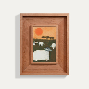 Vintage Handmade Eco-Friendly Solid Wood Nordic American Print Photo Wall Mirror <strong>Frame</strong> <strong>with</strong> <strong>Mounted</strong> Digital Oil Painting - Product Image 2