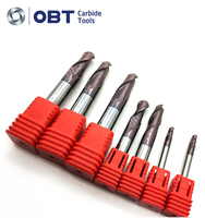 Alat Frais CNC Hrc45 Hrc50 Hrc60 Kinerja Tinggi Inci dan Ukuran Metrik 4Flute Ballnose Ujung Bulat Endmill