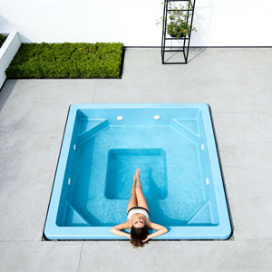 Piscina cuadrada de fibra de vidrio con azulejos de mosaico para patio trasero, villa, jardín, spa, piscina elevada. - Product Image 1