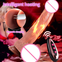 LOVE Stoßende Dildos aus Flüssigsilikon mit Heizfunktion – Realistische Große Silikondildos und Vibratoren (Consoladores) für Frauen und Männer, 12 Zoll