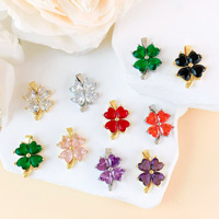 Pendentif Trèfle à Quatre Feuilles en Cuivre en Gros, Breloques DIY pour Bracelets et Colliers