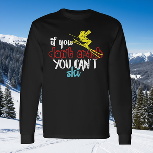 T-shirt à manches longues pour la saison des skis, design « Si tu ne te fais pas heurter, tu ne peux pas skier » - Product Image 3