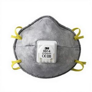 Masques jetables à valve 3M 9914 FFP1V, 3 couches de polypropylène, protège contre les vapeurs organiques à faible concentration, les poussières fines/brouillons. - Product Image 1