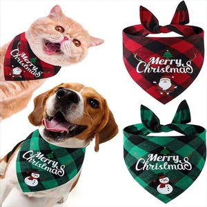<b>Christmas</b> Full Cotton Double-layer Thick Pet Triangle <b>Scarf</b> Cat and Dog Printed Drool Towel for Pet Accessories - Product Image 3