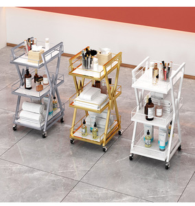 New Design Salon Furniture Beauty Salon <b>Trolley</b> Manicure Shelves <b>Tool</b> Cart Hairdressing Embroidery Cosmetics Storage <b>Trolley</b> - Product Image 3