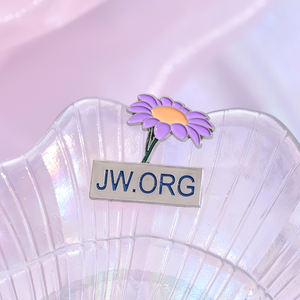 Sming Pins <span class=keywords><strong>JW</strong></span> <span class=keywords><strong>ORG</strong></span> Broches de Esmalte con Diseño Floral de la Organización Bíblica del Señor de la Fe, para Ropa, Sombrero, Solapa, Joyería con Motivos Vegetales - Product Image 2