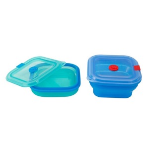 Silicone Folding Bowl Rectangle 1 Compartment Collapsible Food Storage For Adults Students Outdoor Use - Product Image 5