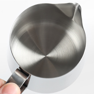 Brocca per schiuma di latte Food Grade cucina in acciaio inossidabile Fancy Milk Bubble Cup misurino bocca a punta caffè disegno vaso - Product Image 4